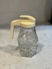 Vtg 1960s EAPC Anchor Hocking Star of David Glass  Syrup Pitcher Dispenser 6.5”