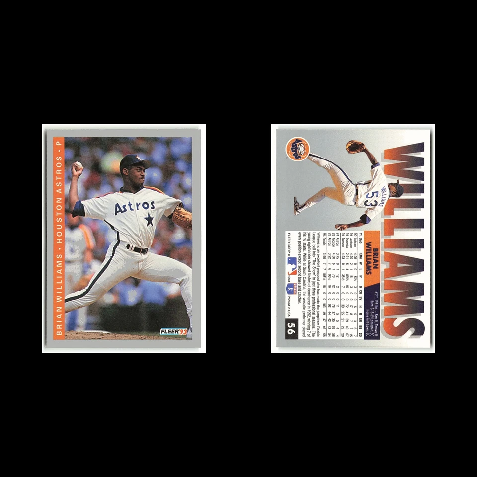 Brian Williams #56 1993 Fleer Houston Astros Baseball Card MLB NM - Image 3 of 3
