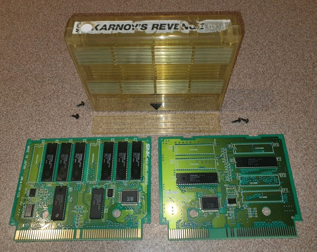 KARNOVS KARNOV'S REVENGE SNK MVS NEO GEO GAME CARTRIDGE. ALL ORIGINAL.