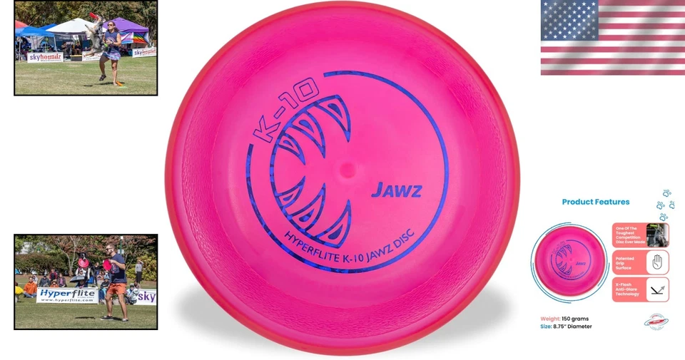 Розовый диск для собак 8,75 дюйма игрушка для извлечения на открытом воздухе устойчивая к проколам для всех пород - Изображение 2 из 4