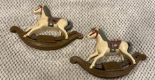 Vintage Rocking Horse Set Of 2 Baby Nursery Wall Decor Burwood 80's Made in USA