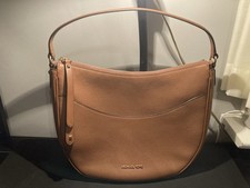 Michael Kors Dover Large Half-Moon/ HOBO Pebbled Leather Shoulder Bag Purse VG 