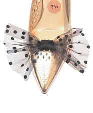 Polka Dots Black Color Bow Shoe Clips, 2pcs, Shoe Accessories