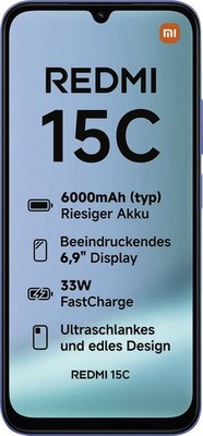 Xiaomi Smartphone Handy Redmi 15C Moonlight Blue 128GB Dual SIM 6,9 Zoll B Ware
