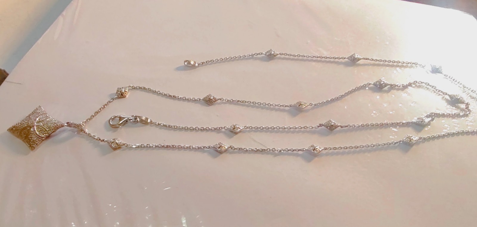 BEAUTIFUL  Sterling Silver Extra Long  Necklace 3… - image 5