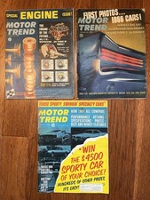 3 Vintage Motor Trend Magazines, September 1965, February 1966, May 1967