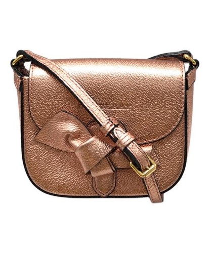 BURBERRY                    Metallic leather mini shoulder bag pink 4059552