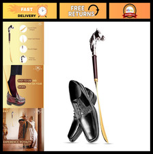 Premium Wooden Shoe Horn - Durable Long Handle Accessory for Effortless Use - Id