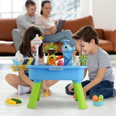 Water Table Fishing Game  Sink Set Outdoor for Kids Aged 3+ Years Old