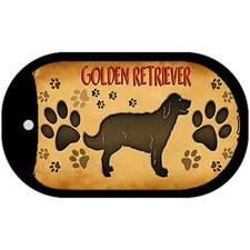 Golden Retriever Novelty Metal Dog Tag Necklace 2" x 1"