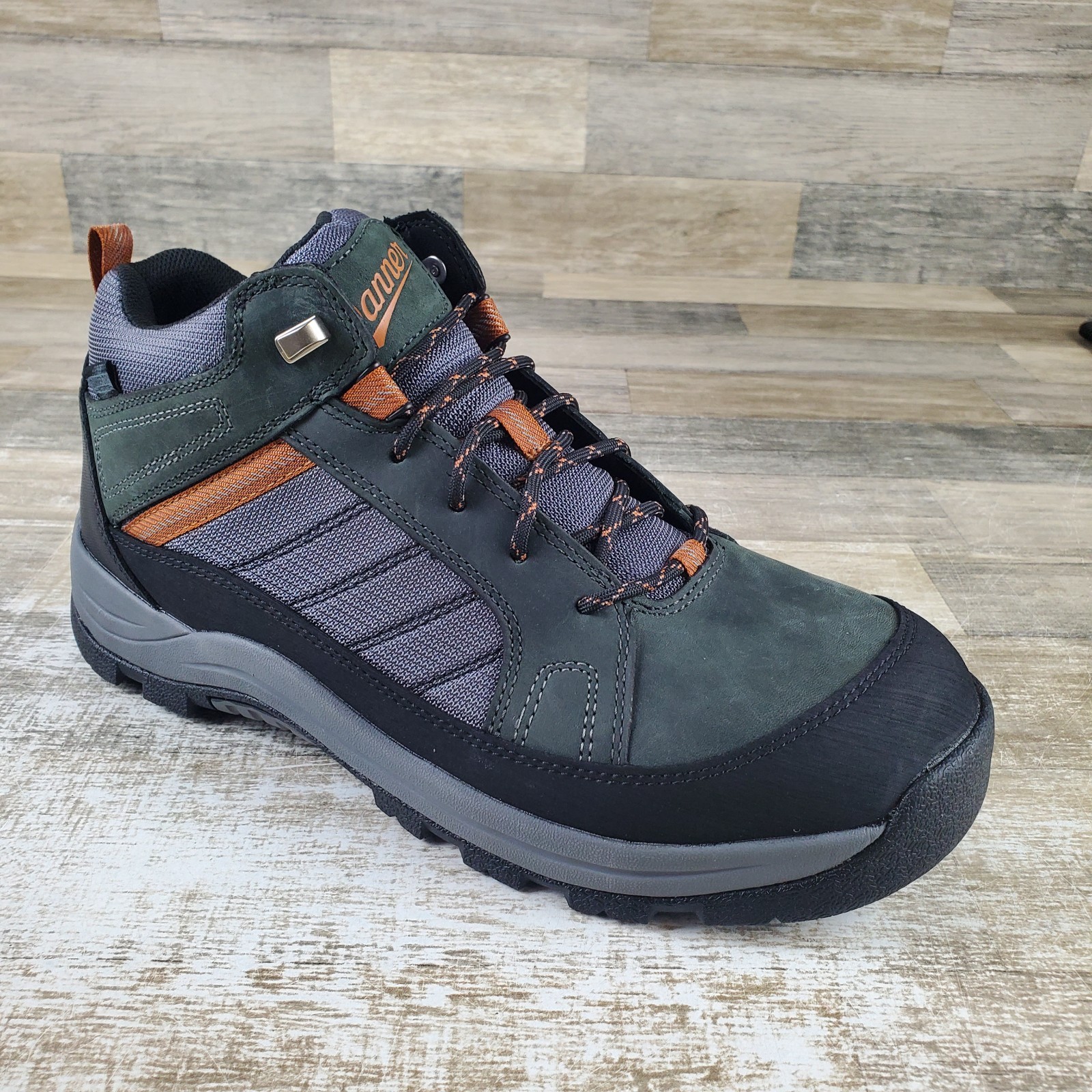 S Hiking Boots Sz 12 D Gray Orange Mid Top Waterproof