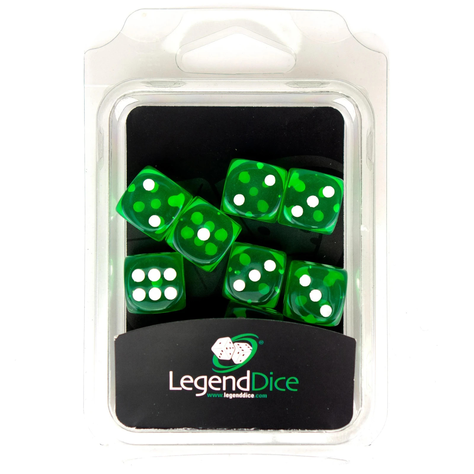 Spot Dice Gem Green Set - 16mm D6 Set (x12) - Legend Dice
