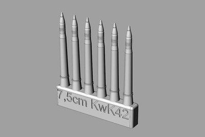 Hauler Models HLH72150 - 1:72 7,5cm KwK42 ammo for Pz.V Panther ausf.D/A/G - Neu