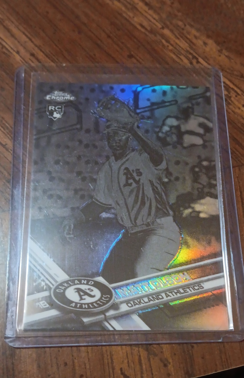 2017 Topps Chrome - Matt Olson #98 Negative Refractor (RC)