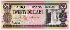 1996 Guyana 20 Dollars 092094 UNC Paper Money Banknotes Currency