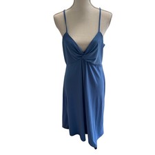 H&M Blue Twist Front Spaghetti Strap Dress Medium Coastal Summer Vacation Travel