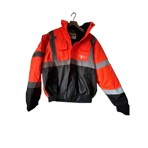 Safety Jacket Bomber Mens L Orange Black Excellent ANSI Class 3 Hi-Vis J2022 - product listing photo