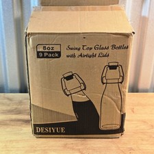 8oz Clear Glass Swing Top Bottles - Airtight, Dishwasher Safe 8 Pack Home Use