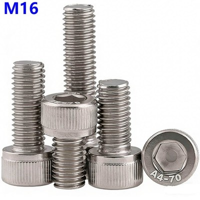 M16 x 2.0 A4 Stainless Steel Socket Head Cap Screws Allen Key Hex Bolts DIN 912