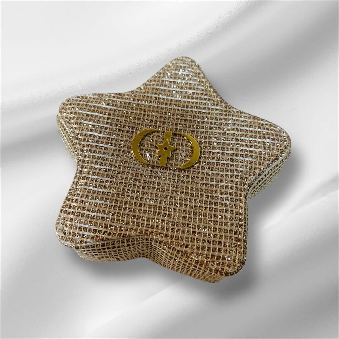 Dior クリスチャンディオール　ゴールド 円形ケース Parfums CHRISTIAN DIOR Gold Trousse Pouch Cosmetic Bag Jewelry