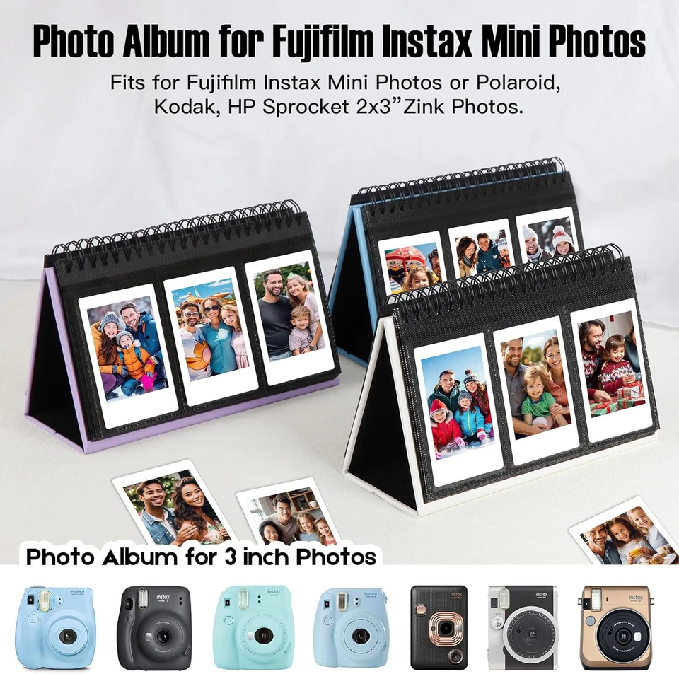 Mini álbum de fotos para mini cámara Fujifilm Instax, álbum de fotos de 96 bolsillos para pol Foto 4 de 4