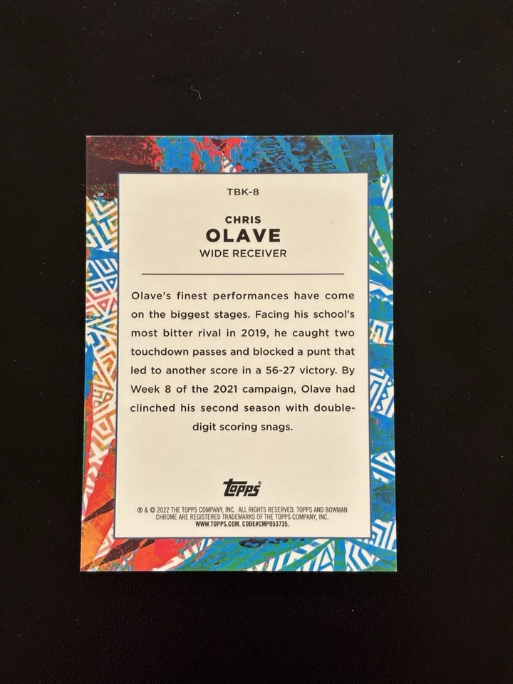 2022 Bowman University - BIG KAHUNA - Chris Olave (TBK-8) - Image 2 of 2