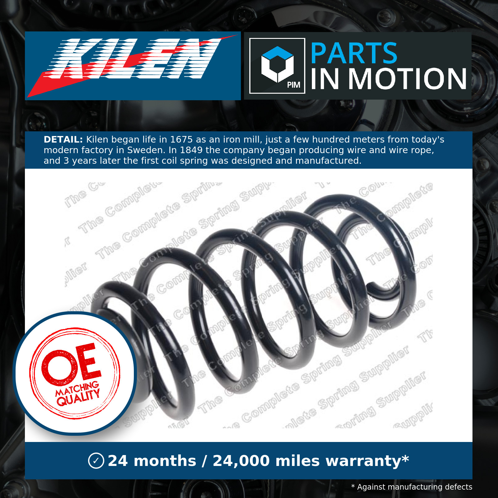 Coil Spring fits MERCEDES VITO W447 1.6D Rear 2014 on OM622.951 Suspension Kilen