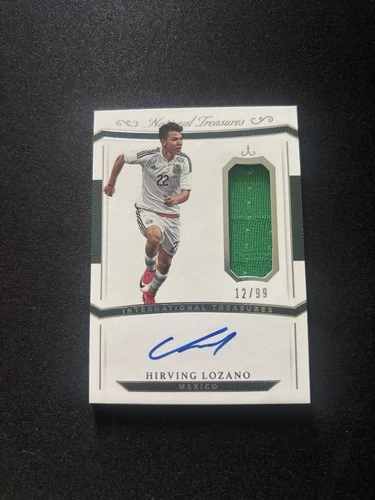 2018 Panini National Treasures Hirving Lozano Patch Auto On Card /99 Player Worn