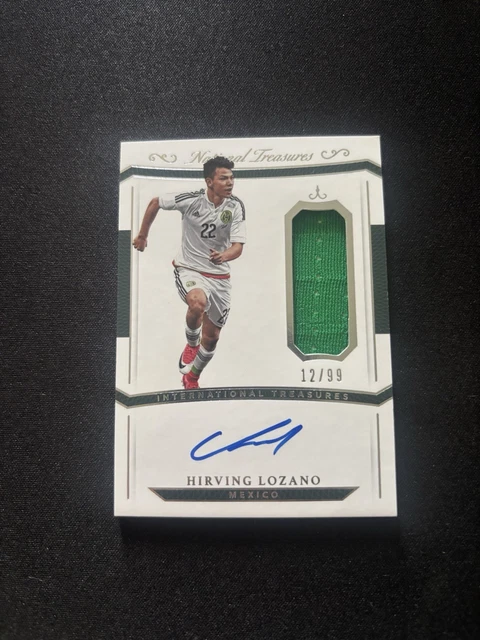 2018 Panini National Treasures Hirving Lozano Patch Auto On Card /99 Player Worn