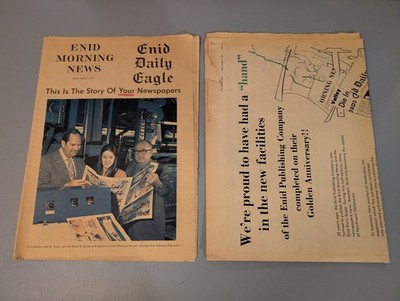 Enid Morning News Daily Eagle 1973 Behind The Scenes Newspaper Oklahoma 50th Ad