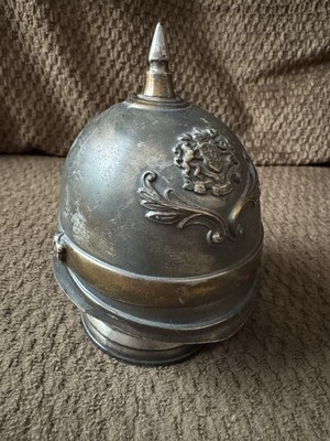 1950s Prussian Military Pickelhaube Spiked Metal Helmet Piggy Bank Coat Of Arms