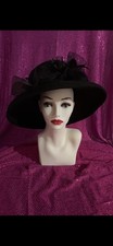 Vintage 100% Wool Elegant Black Fancy Hat from Deborah New York. Made In The USA
