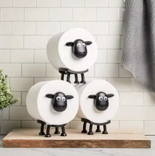 Lustiger Toilettenpapierhalter in Schafsform - 3-teiliges Set - Dekoration