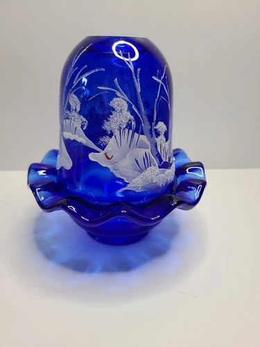 Fenton Glass Fairy Lamp Canaan Valley Red Cardinal Votive Tealight B Pezzoni