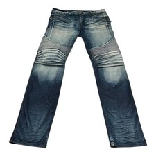 Robin's Jean Men's 36 Distressed Blue Biker Denim Made in USA