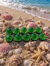Uranium Glass Marbles Lot Of 10 Green Uranium Glass Micro Peewee s 0.39