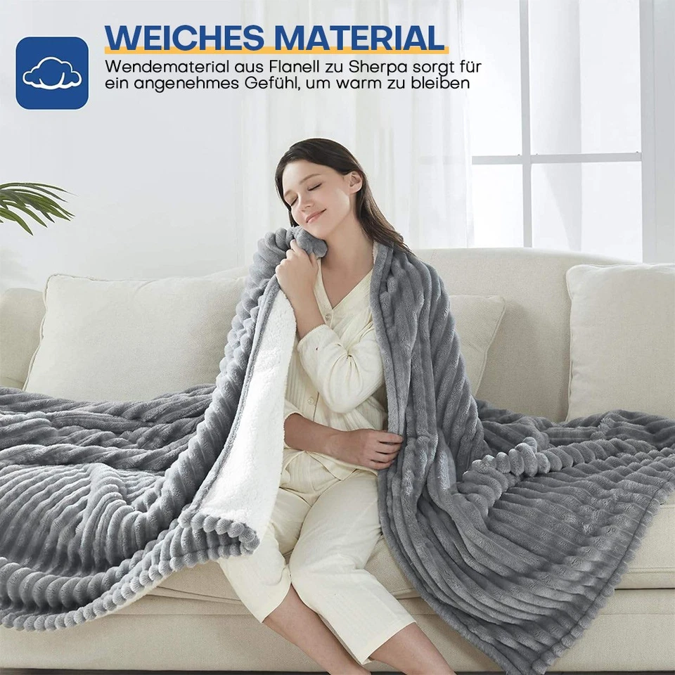 XXL Heizdecke elektrisch Wärmeunterbett Wärmedecke Abschaltautomatik Wärmebett
