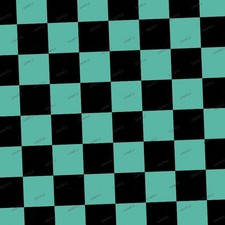 Demon Slayer Black Teal Checkered Flag-16" x 48" Hydrographic Film Hydro Dipping
