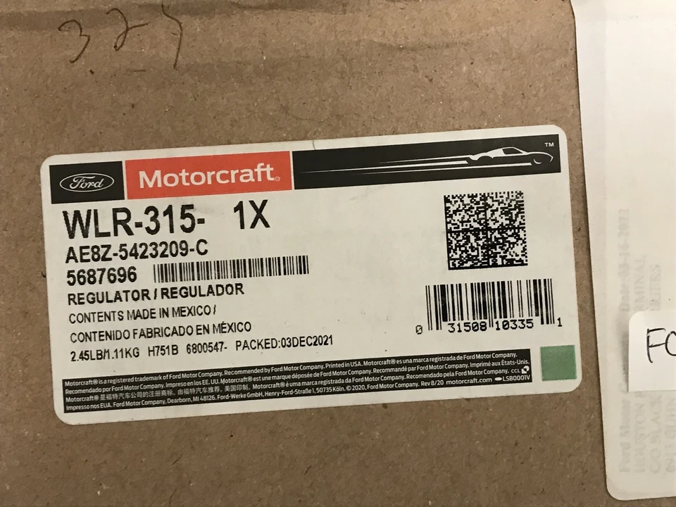 Genuine Motorcraft WLR-315 - Window Regulator, WLR315 - Image 3 of 3