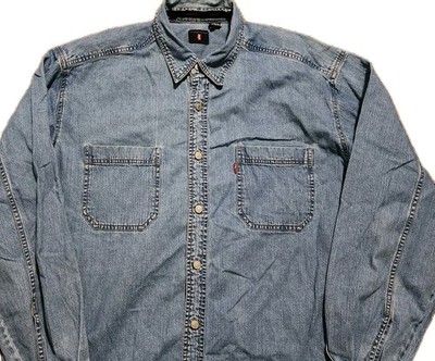 VTG Levi's Red Tab Denim Shirt Size L Long Sleeve Blue Button Oversized 