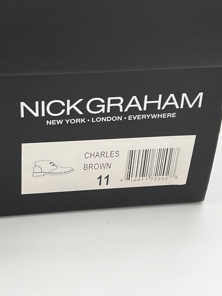 Nick Graham Charles Boots Men Lace Up Brown Size 11 Man Made  display picture 3