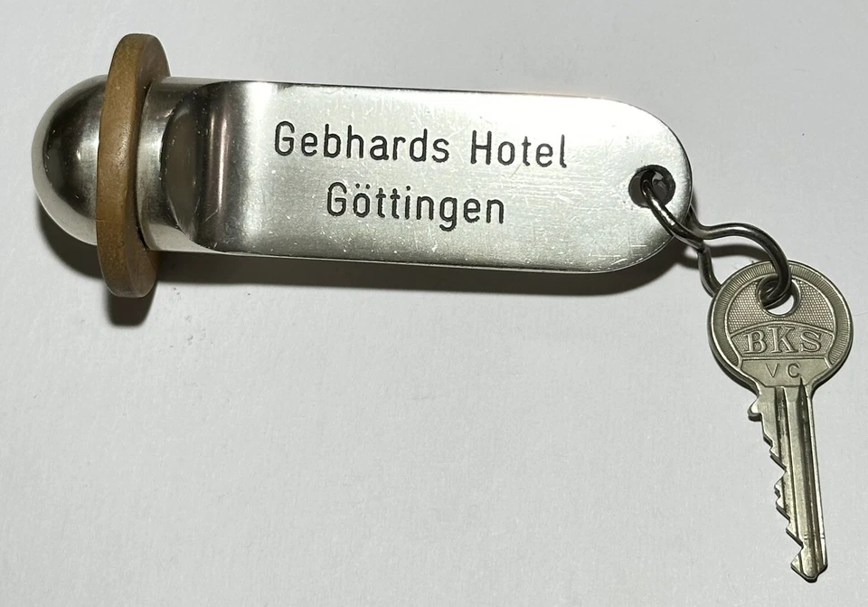 Llave gruesa de metal para habitación de hotel Gebhards Hotel Göttingen Alemania #275 con llavero de parachoques Foto 4 de 4