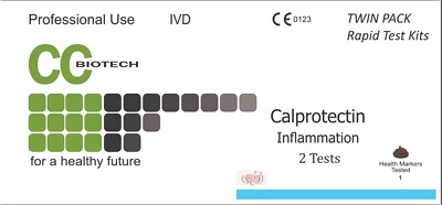 Doppelpack. Calprotectin.  Morbus Crohn/IBD Indikator 2 Tests in 1 Box