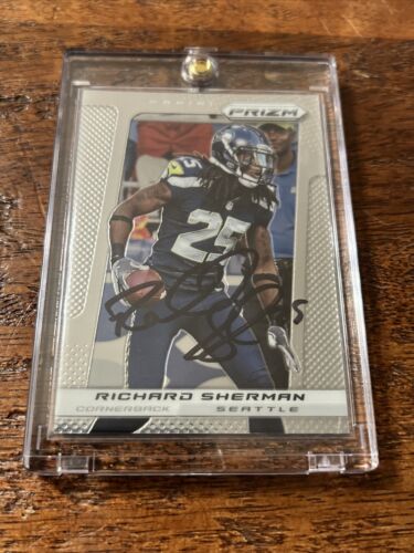 Richard Sherman Signed Prizm Football Card Psa Dna Coa Autographed Seahawks - Picture 1 of 4