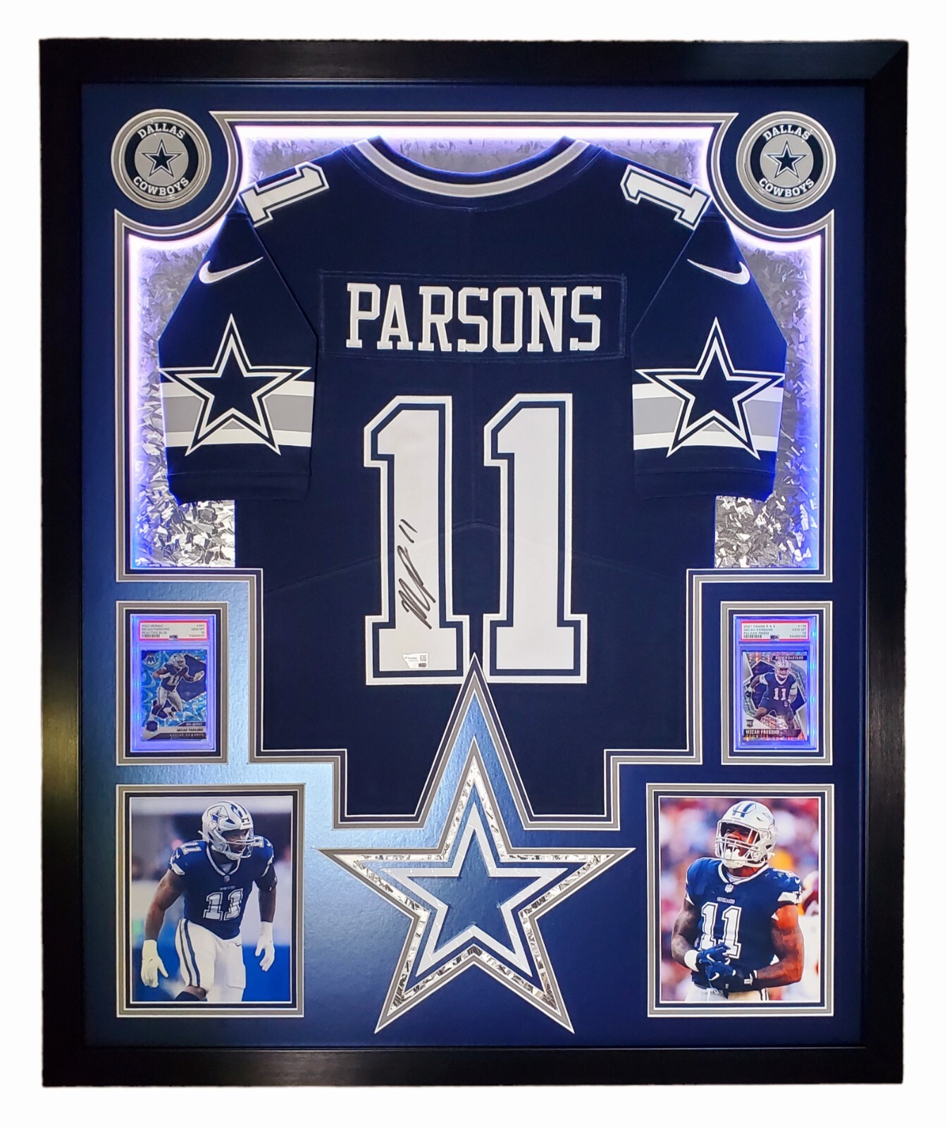 Micah Parsons Signed & Framed Nike Limited Jersey w/LEDS & 2PSA10