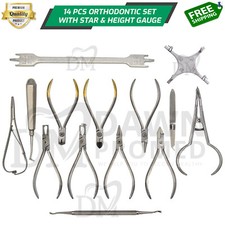 14 Pcs Orthodontic Instruments Tools Set of German Grade Height & Boone Gauge