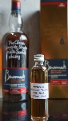 Benromach Cask Strength 2009/2019 Batch1 Single Malt  40 ml Whisky Sample 4 cl