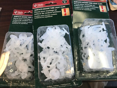 St. Nicks Choice Surface Mount Tube Light Clips 8 Packages of 25