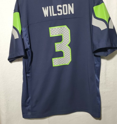 Russell Wilson #3 Seattle Seahawks NFL Navy Game Jersey Youth's (18/20) - Picture 11 of 12