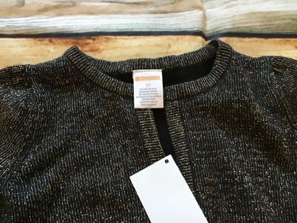 Gymboree 2T Black and Gold Holiday Dressy Shrug Cardigan Sweater NWT ...